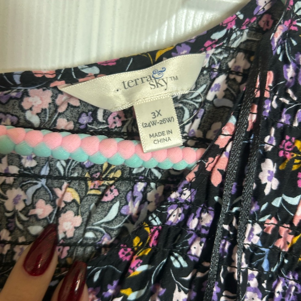 Terra & Sky Floral Midi Dress – Size 3X - Picture 7 of 11